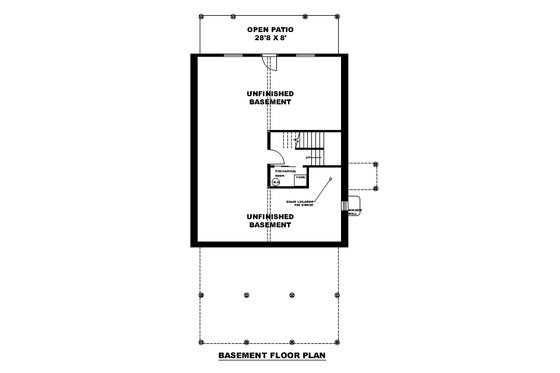 Floor Plan - Lower Floor for Cabin House Plan #117-1014 - 2 bed, 2 bath