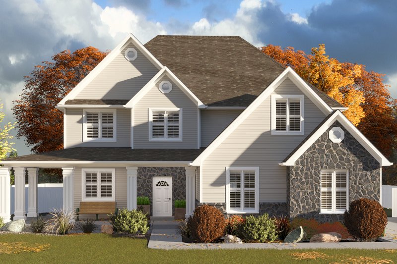 Dream House Plan - Farmhouse Exterior - Front Elevation Plan #1060-209