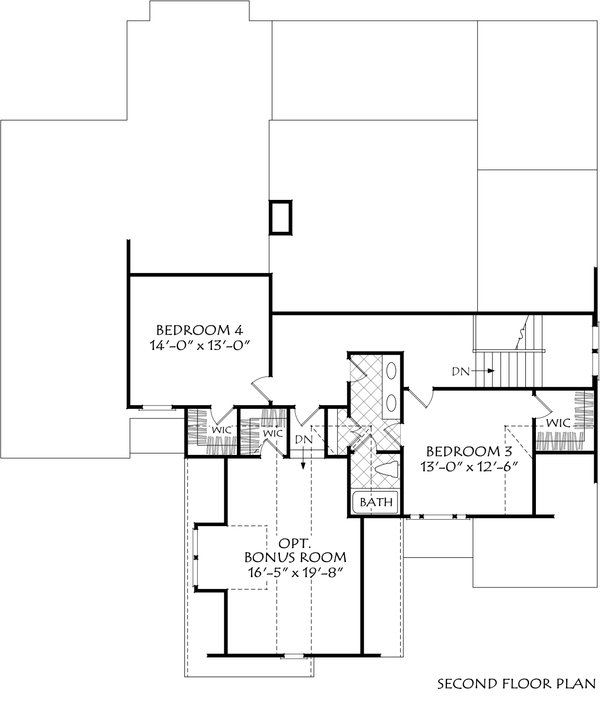 Farmhouse Floor Plan - Upper Floor Plan #927-1022