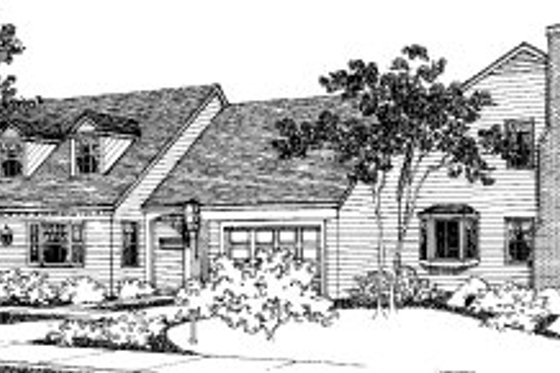 Exterior - Front Elevation for Colonial House Plan #303-152 - 2 bed, 1.5 bath