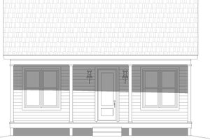 Exterior - Front Elevation 3 for Southern House Plan #932-889 - 1 bed, 1 bath