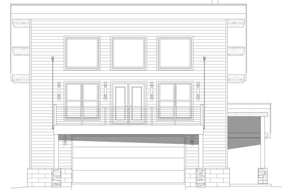 Exterior - Front Elevation 3 for Contemporary House Plan #932-67 - 2 bed, 2 bath