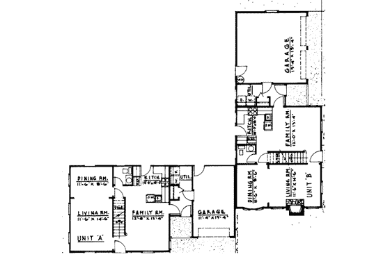 Floor Plan - Main Floor for Colonial House Plan #303-152 - 2 bed, 1.5 bath