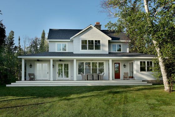 Exterior - Rear Elevation for Farmhouse House Plan #928-306 - 4 bed, 3.5 bath
