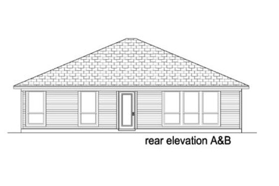 Exterior - Rear Elevation for Traditional House Plan #84-329 - 3 bed, 2 bath