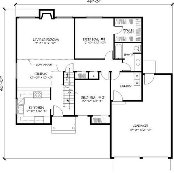 Architectural House Design - Traditional Floor Plan - Main Floor Plan #320-150