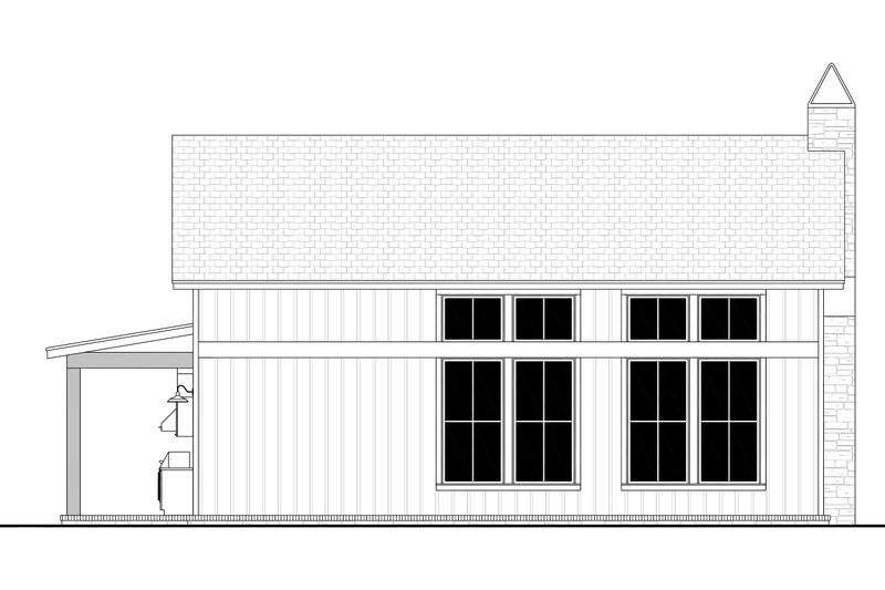 House Plan Design - Exterior - Rear Elevation for Farmhouse House Plan #430-396, 1 bath