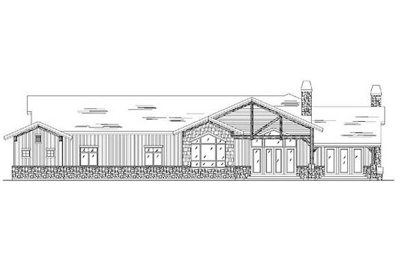 Exterior - Rear Elevation for Craftsman House Plan #5-308 - 8 bed, 5.5 bath