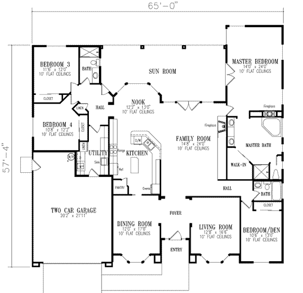 Home Plan - Adobe / Southwestern Floor Plan - Main Floor Plan #1-674