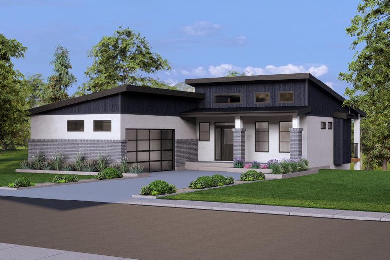 Architectural House Design - Contemporary Exterior - Front Elevation Plan #1100-77
