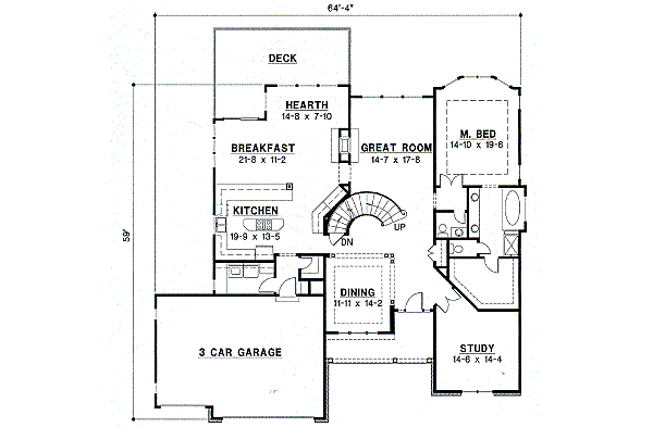 Traditional Floor Plan - Main Floor Plan #67-448