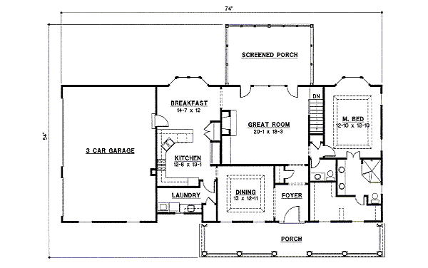 Traditional Floor Plan - Main Floor Plan #67-827
