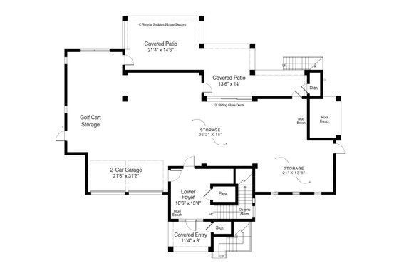 Floor Plan - Lower Floor for Cottage House Plan #938-162 - 4 bed, 4.5 bath