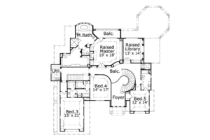 Floor Plan - Upper Floor for Mediterranean House Plan #411-121 - 5 bed, 4.5 bath