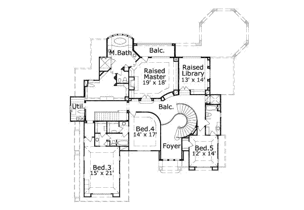 Mediterranean Floor Plan - Upper Floor Plan #411-121