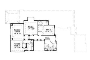 Floor Plan - Upper Floor for European House Plan #411-308 - 4 bed, 4.5 bath