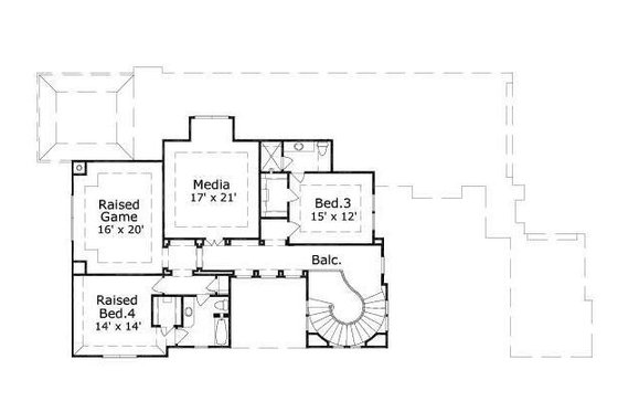 Floor Plan - Upper Floor for European House Plan #411-308 - 4 bed, 4.5 bath