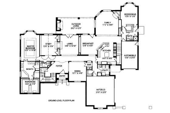 Floor Plan - Main Floor for European House Plan #141-325 - 5 bed, 4.5 bath