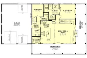 Floor Plan - Main Floor for Barndominium House Plan #430-340 - 4 bed, 3 bath