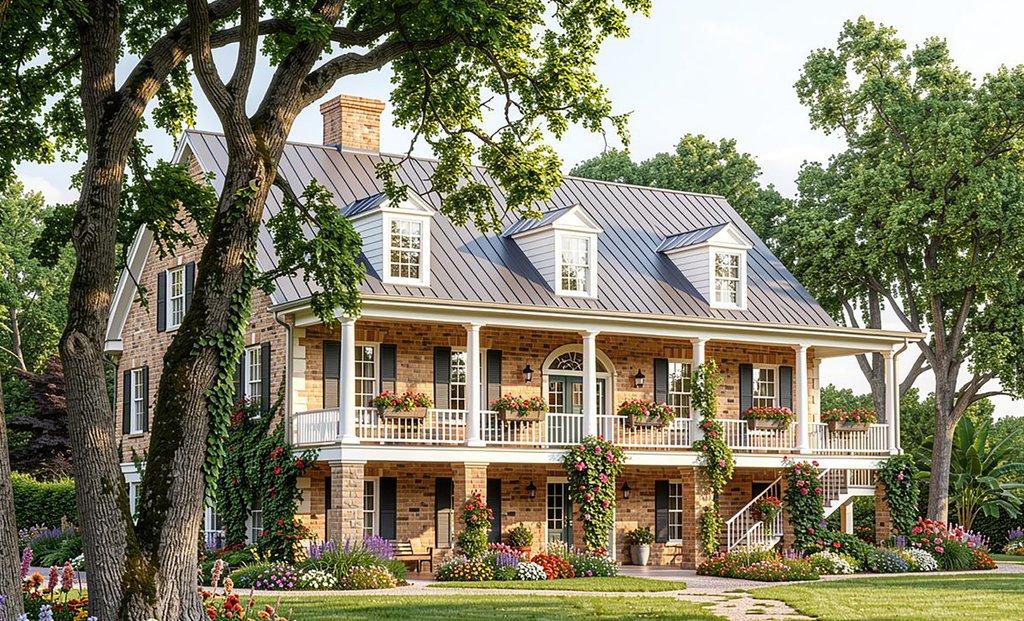 Exterior - Front Elevation 2 for Colonial House Plan #137-101 - 4 bed, 4.5 bath