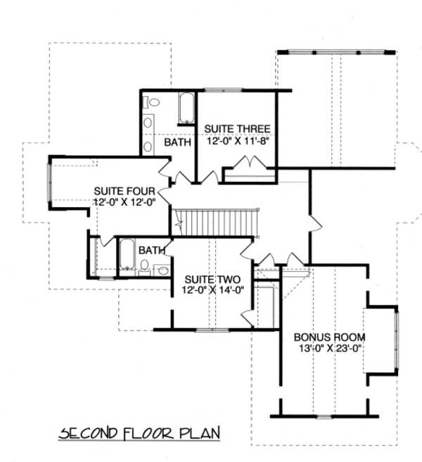 Craftsman Floor Plan - Upper Floor Plan #413-843