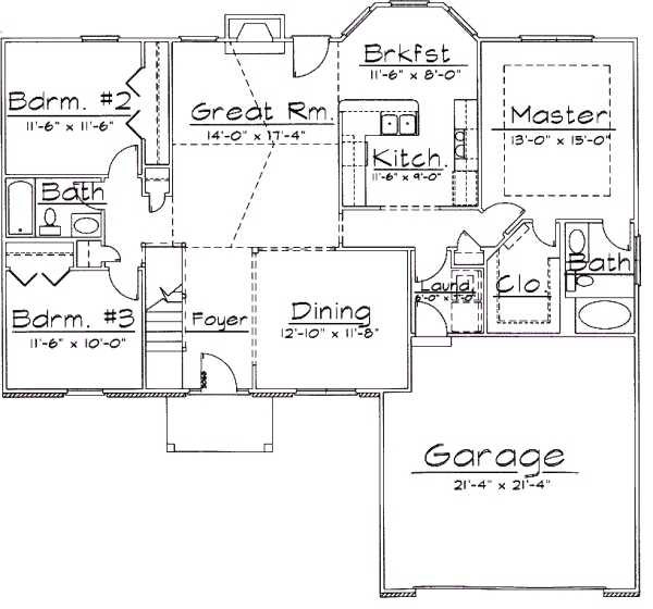 Traditional Floor Plan - Main Floor Plan #31-121