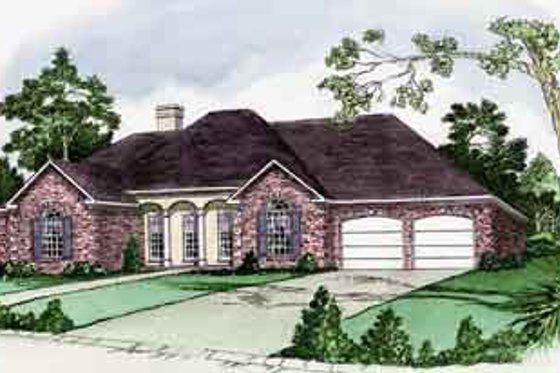 Exterior - Front Elevation for European House Plan #16-274 - 3 bed, 2 bath