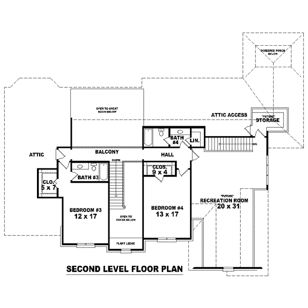European Floor Plan - Upper Floor Plan #81-1618