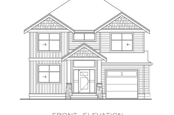 Exterior - Front Elevation 3 for Farmhouse House Plan #1100-54 - 4 bed, 2.5 bath