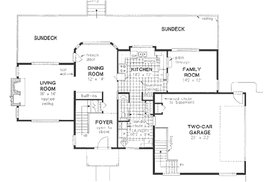 Floor Plan - Main Floor for Traditional House Plan #18-9118 - 4 bed, 2.5 bath