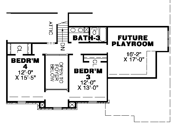 European Floor Plan - Upper Floor Plan #34-149