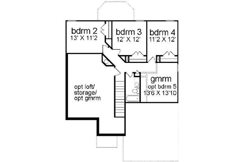 Home Plan - Floor Plan - Upper Floor for Traditional House Plan #84-136 - 4 bed, 2.5 bath