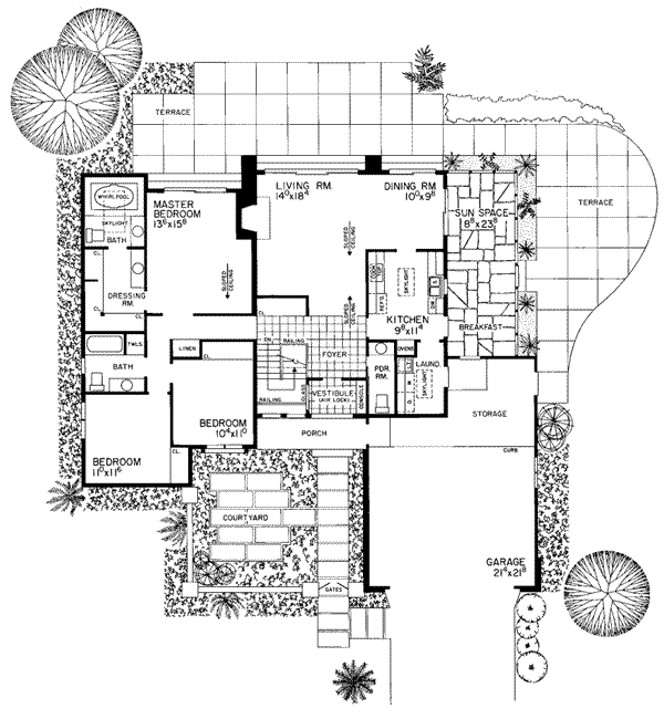 House Design - Ranch Floor Plan - Main Floor Plan #72-305