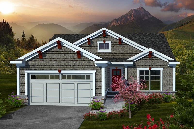 Architectural House Design - Traditional Exterior - Front Elevation Plan #70-1110