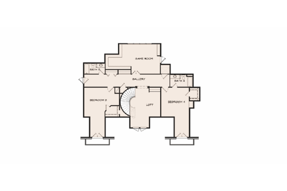 Floor Plan - Upper Floor for European House Plan #140-156 - 5 bed, 6 bath