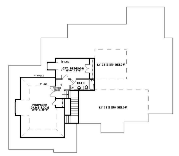 Home Plan - Traditional Floor Plan - Upper Floor Plan #17-2514