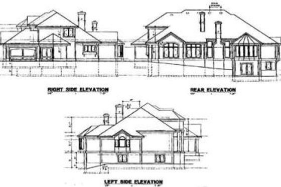Exterior - Rear Elevation for Mediterranean House Plan #67-170 - 4 bed, 4 bath