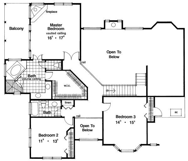 European Floor Plan - Upper Floor Plan #417-388