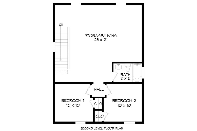 Home Plan - Floor Plan - Upper Floor for Contemporary House Plan #932-932 - 2 bed, 1 bath