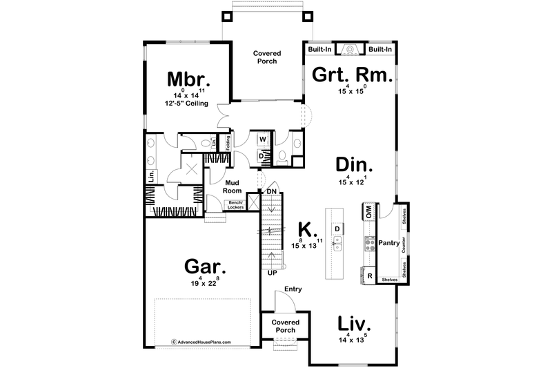 House Blueprint - Floor Plan - Main Floor for Modern House Plan #455-658 - 4 bed, 3.5 bath