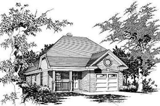 Exterior - Front Elevation for Traditional House Plan #329-155 - 3 bed, 2 bath