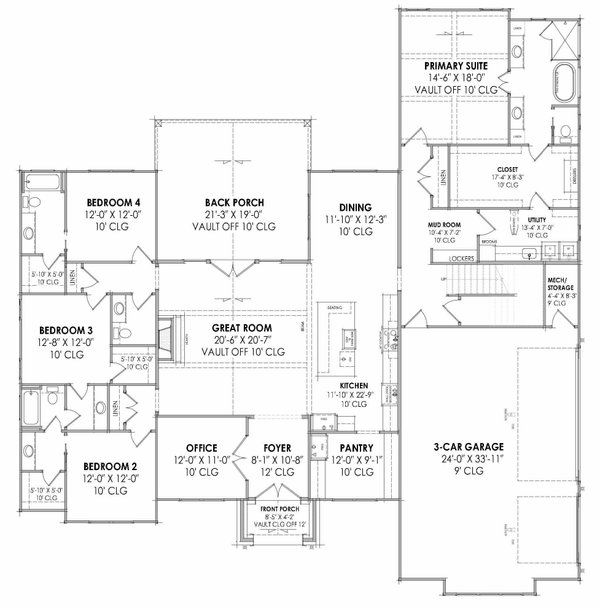 Farmhouse Floor Plan - Main Floor Plan #1096-127