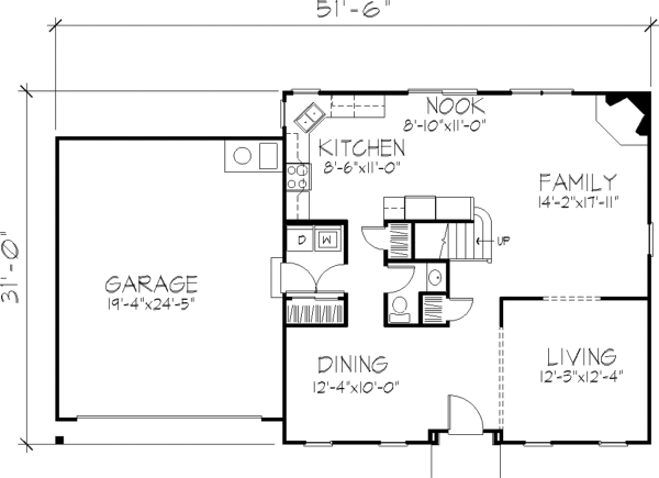House Design - Colonial Floor Plan - Main Floor Plan #320-140