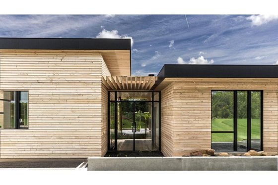 Exterior - Front Elevation 1 for Modern House Plan #498-4 - 3 bed, 2 bath