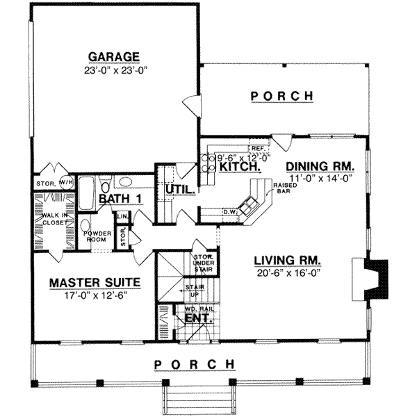 House Design - Farmhouse Floor Plan - Main Floor Plan #40-163