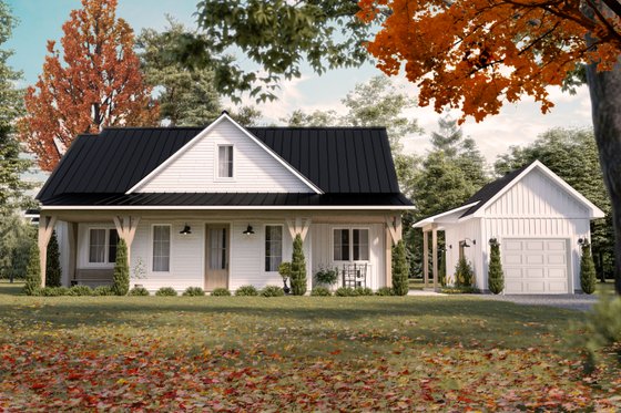 Exterior - Front Elevation 4 for Farmhouse House Plan #23-2811 - 3 bed, 2 bath