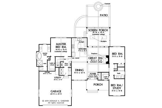 Floor Plan - Main Floor for Ranch House Plan #929-1109 - 3 bed, 2 bath