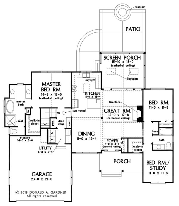 Ranch Floor Plan - Main Floor Plan #929-1109