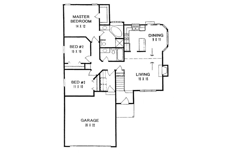 Dream House Plan - Floor Plan - Main Floor for Traditional House Plan #58-115 - 3 bed, 2 bath