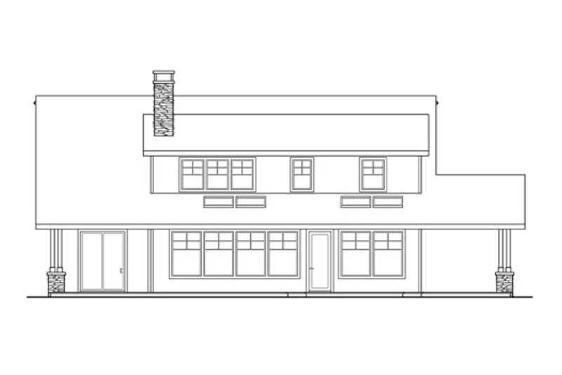 House Design - Exterior - Rear Elevation for Craftsman House Plan #124-208 - 3 bed, 3.5 bath